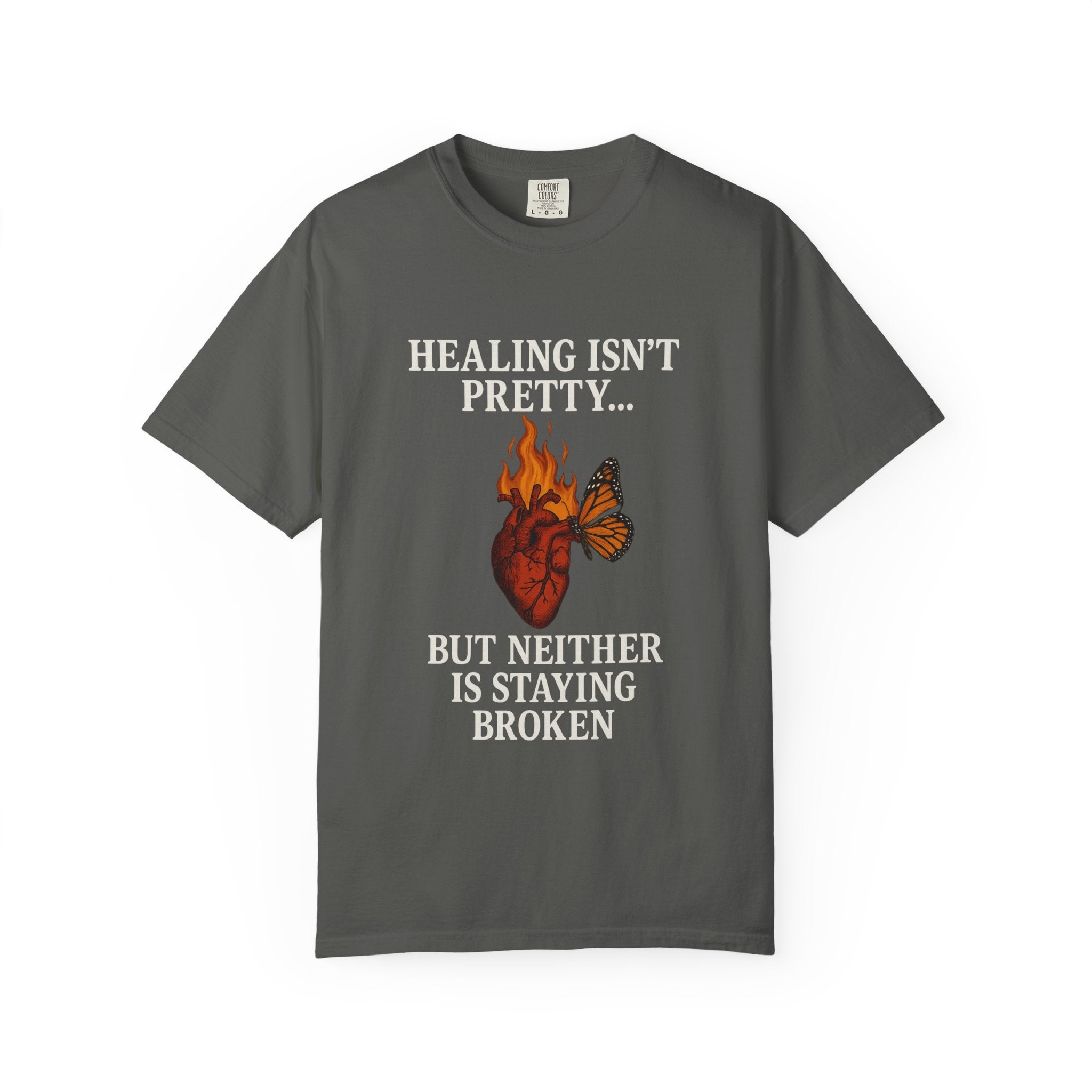 🔥 Chaos to Cuffed “Healing Isn’t Pretty” Heart & Butterfly Tee 🔥