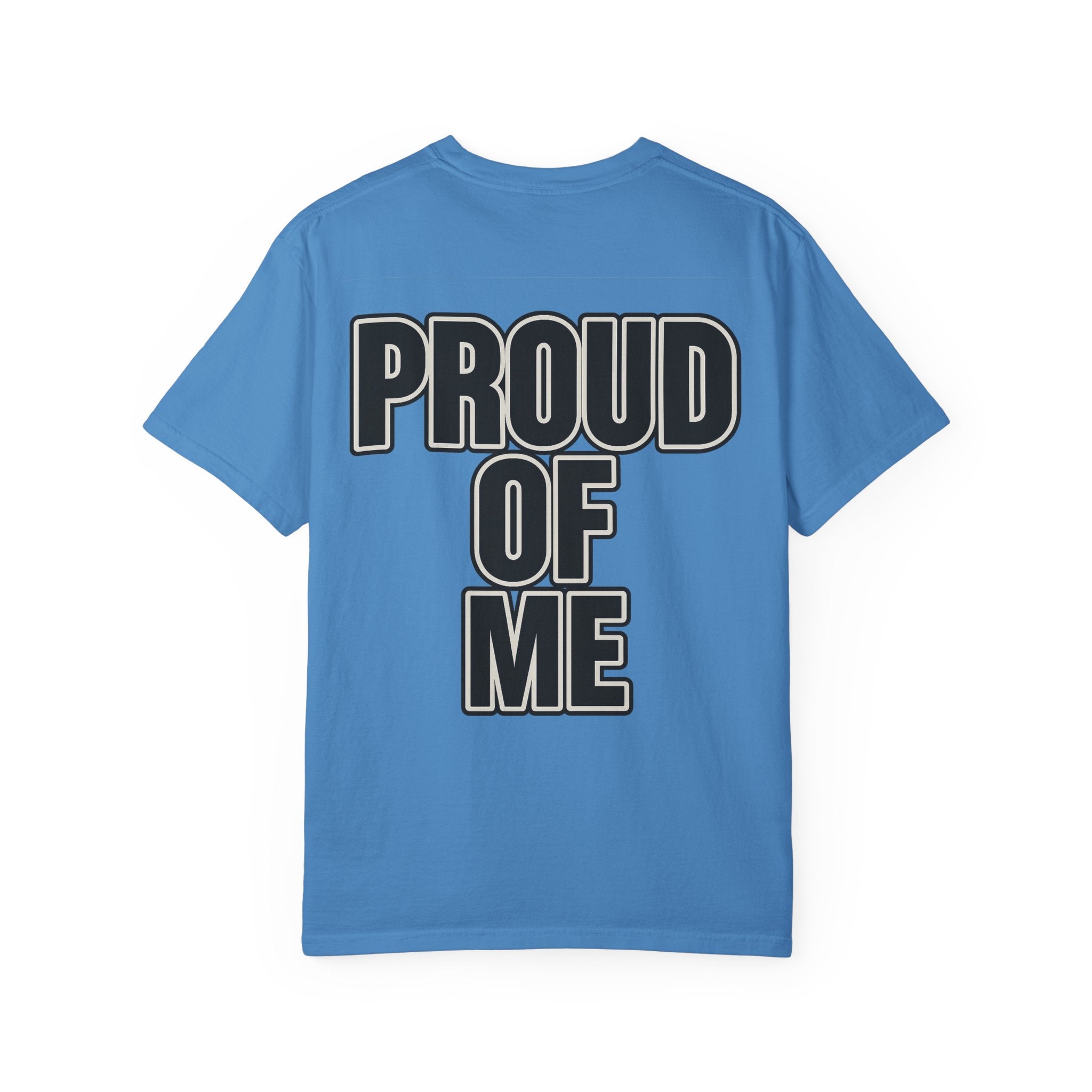 Proud of Me T-Shirt – Bold Black Block Letters with White Outline | Empowerment Tee