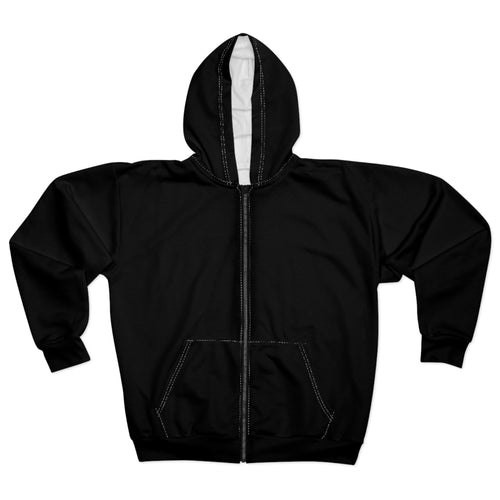 Break Free Be Seen Unisex Zip-Up Hoodie – Cracked Mask Gothic Streetwear by Chaos to Cuffed