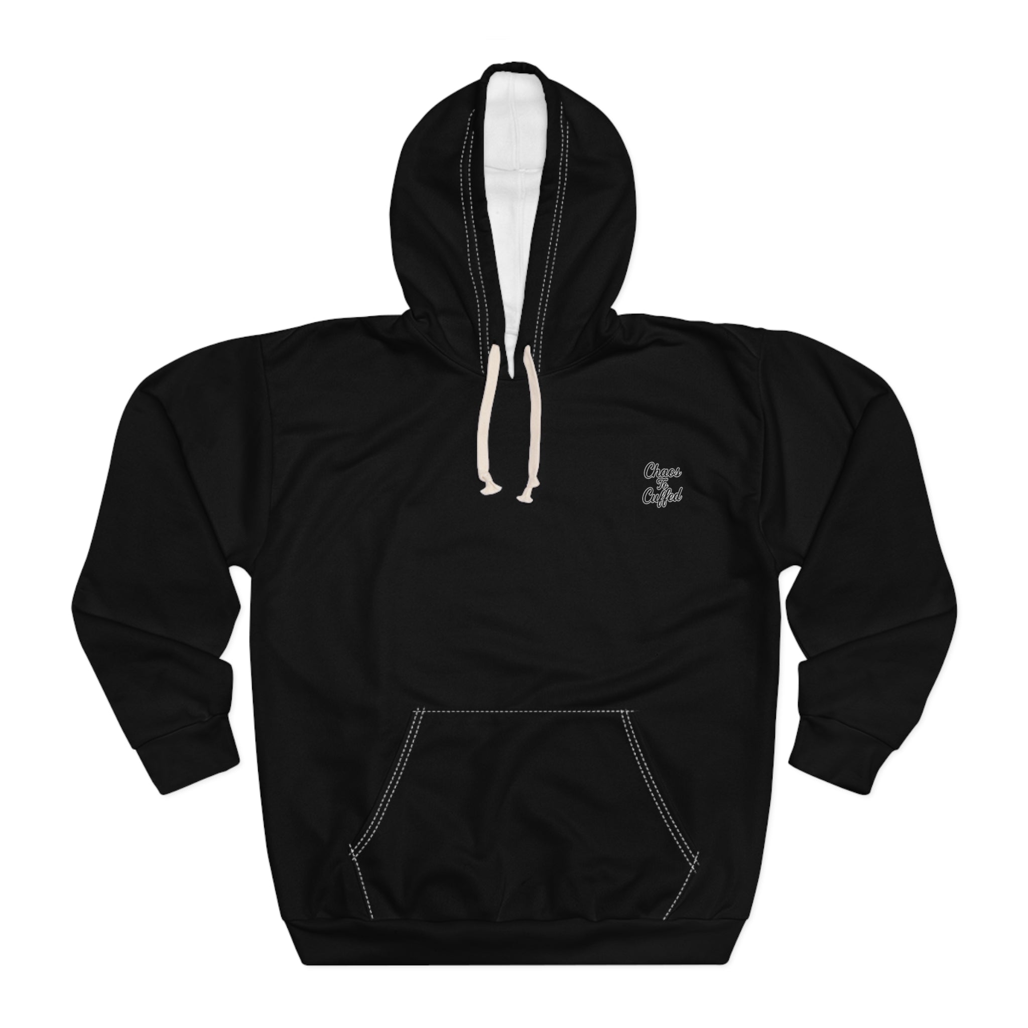 Face Off Unisex Hoodie – Gothic Mask Split Design by Chaos to Cuffed